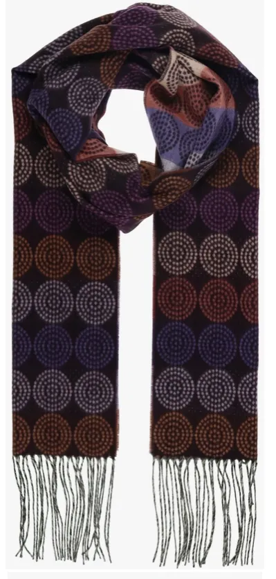 Dotty Circles Scarf - Plum