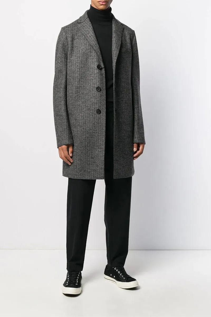 Double Faced Wool Boxy Coat - Grey