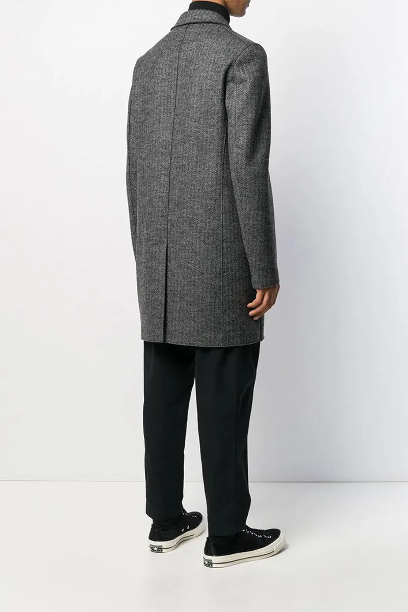 Double Faced Wool Boxy Coat - Grey