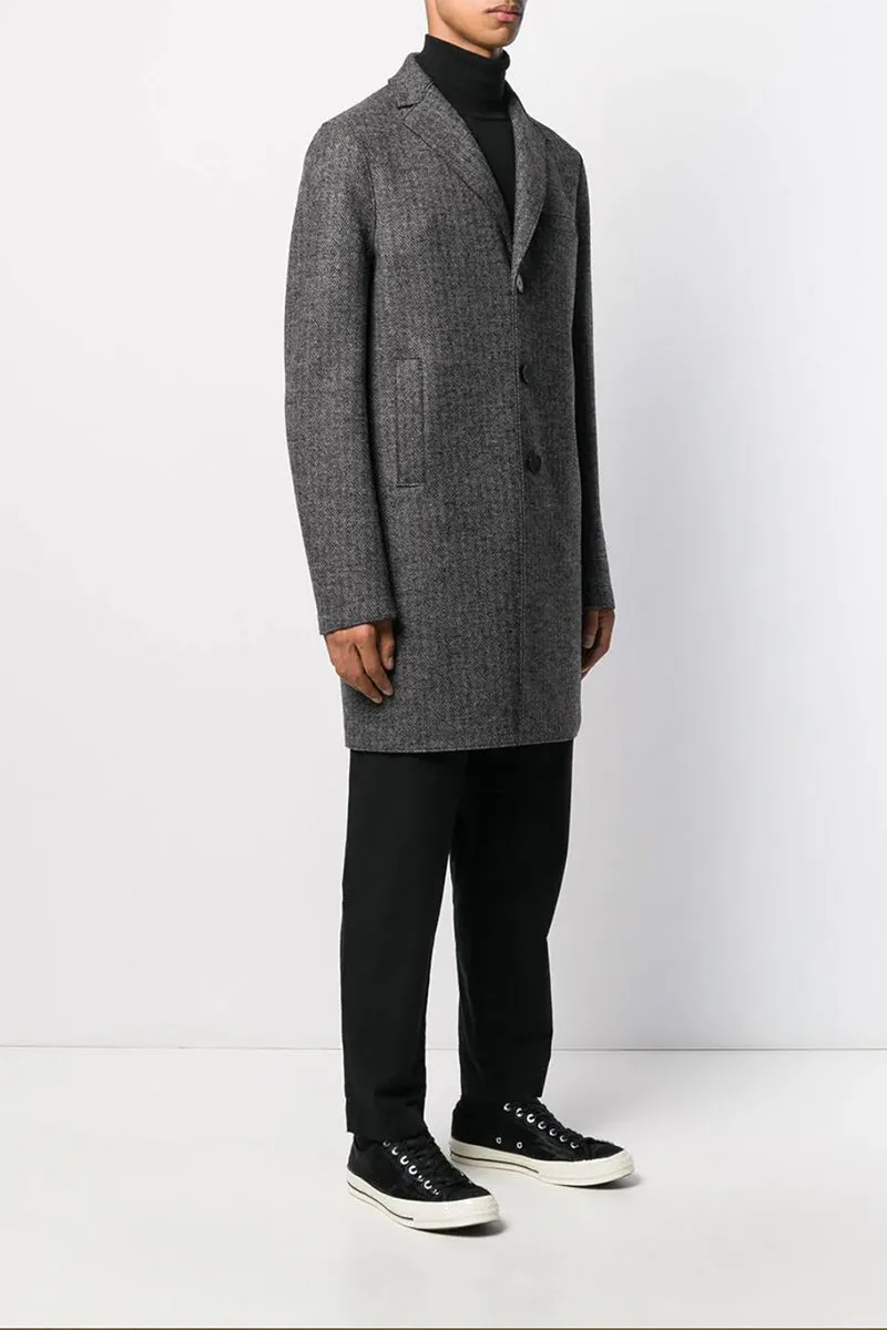 Double Faced Wool Boxy Coat - Grey