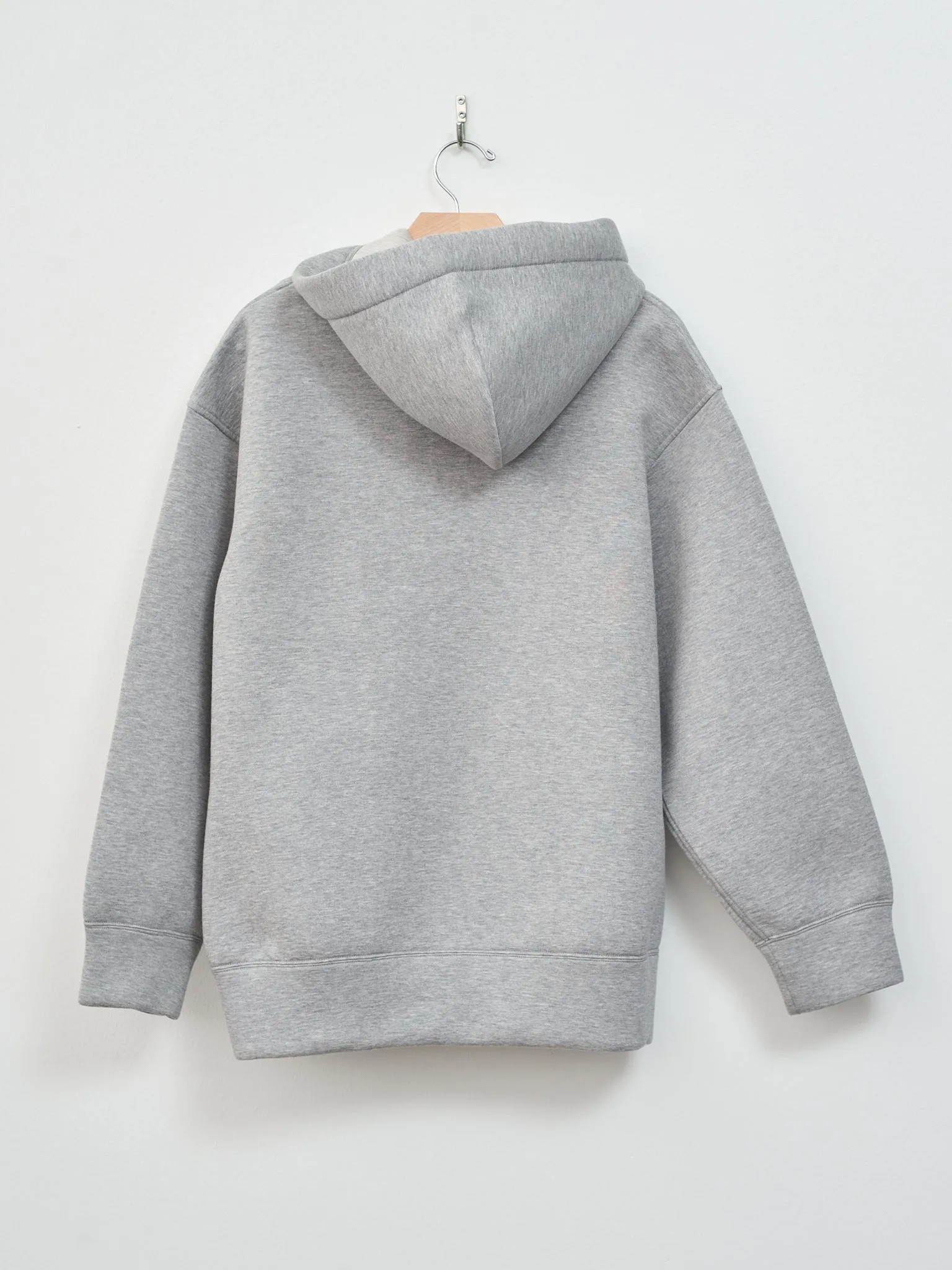 Double Facing Jersey Oversized Zip Parka - Heather Gray