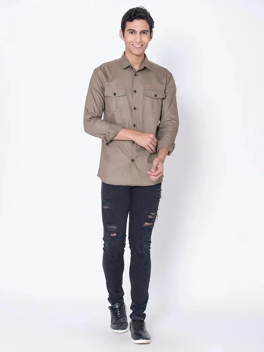 Dust Brown Double Pocket Shirt