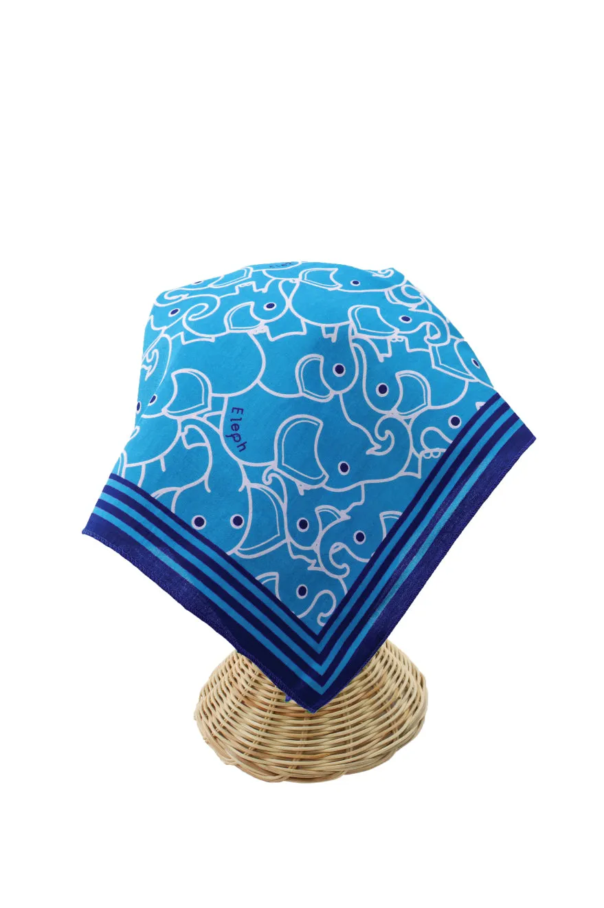 ELEPH WRAPCLOTH - Multi 50x50cm. : Blue