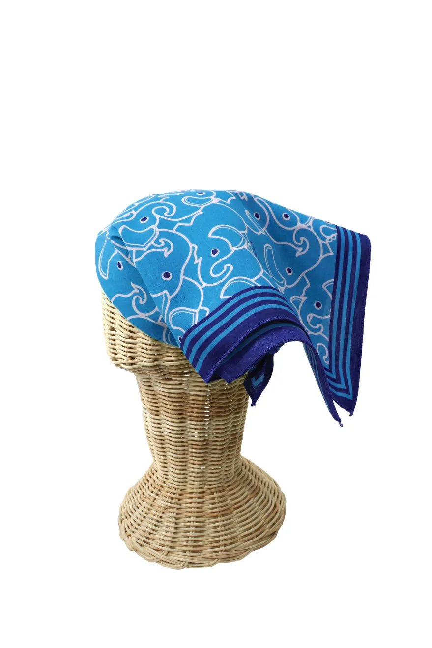 ELEPH WRAPCLOTH - Multi 50x50cm. : Blue