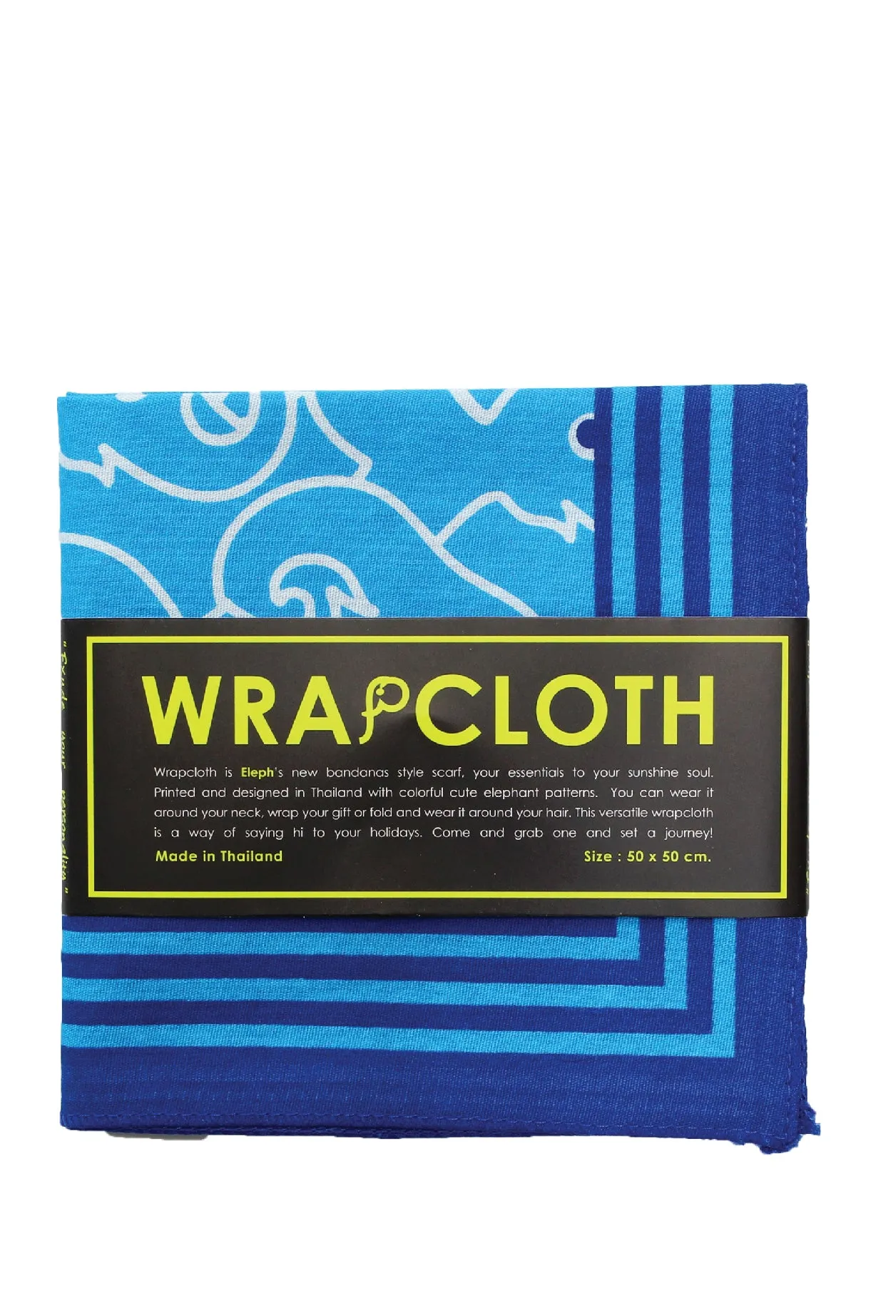 ELEPH WRAPCLOTH - Multi 50x50cm. : Blue