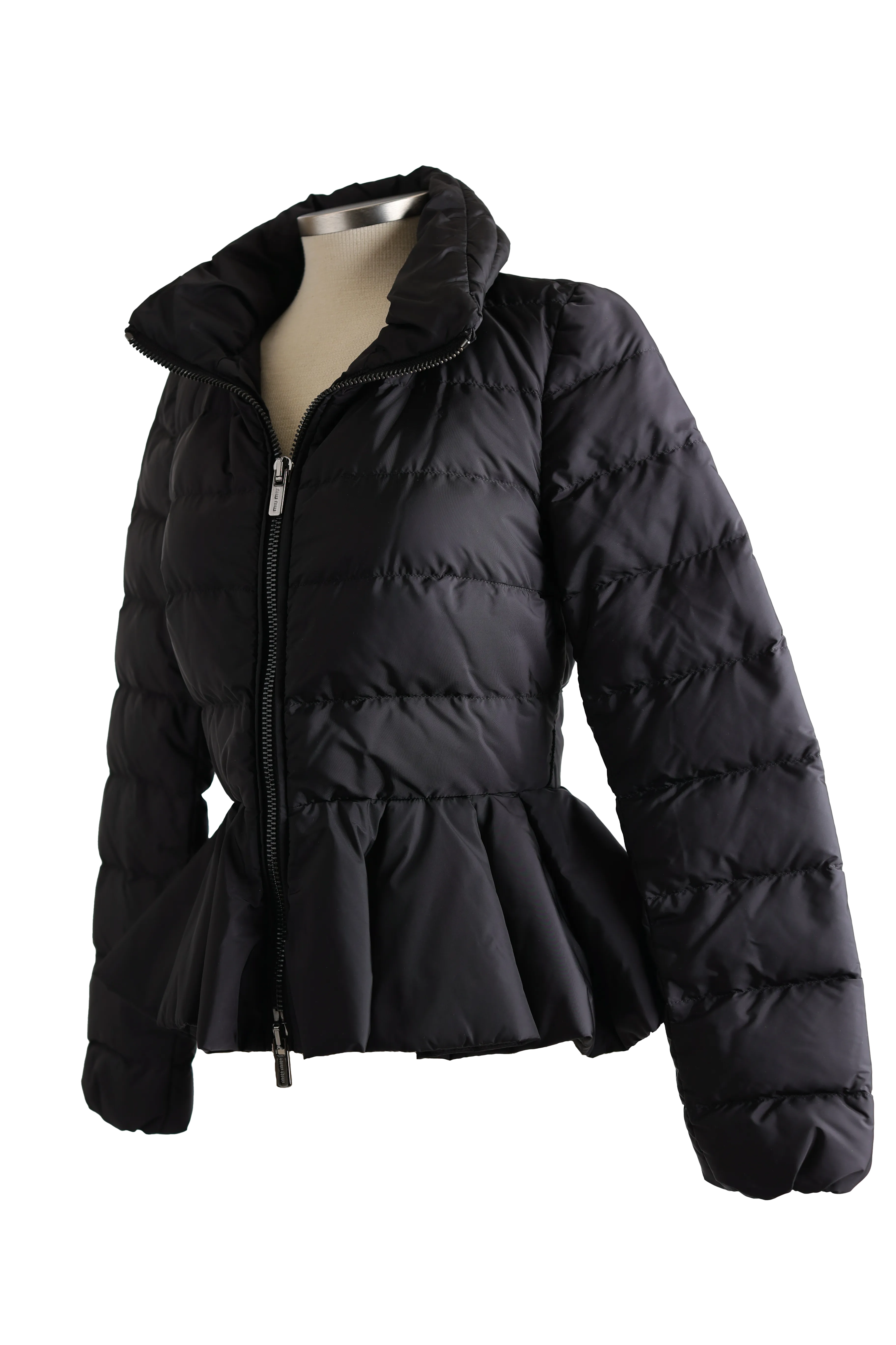 Flounce Hem Down Puffer Jacket