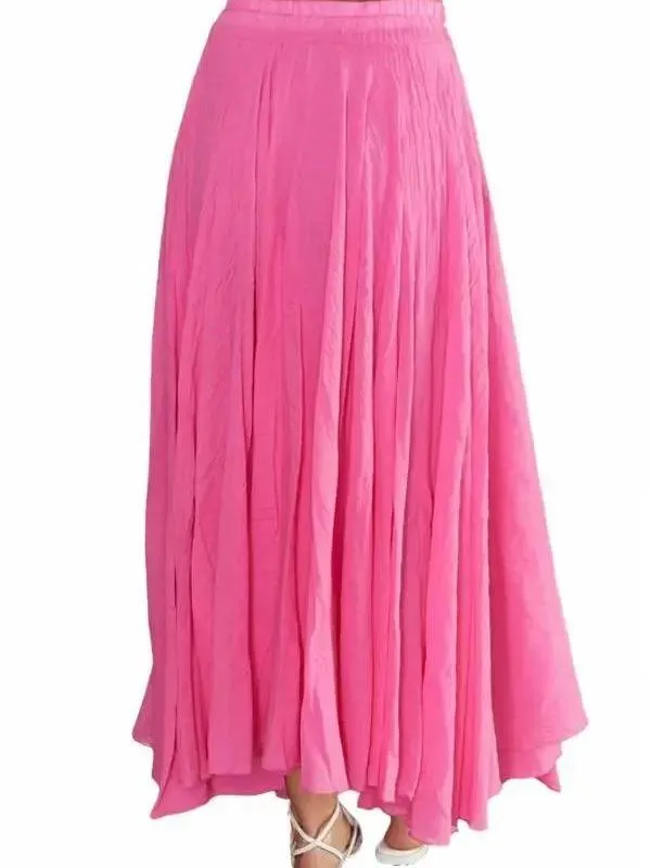 Flowy Double Layered Crinkle Bohemian Skirt