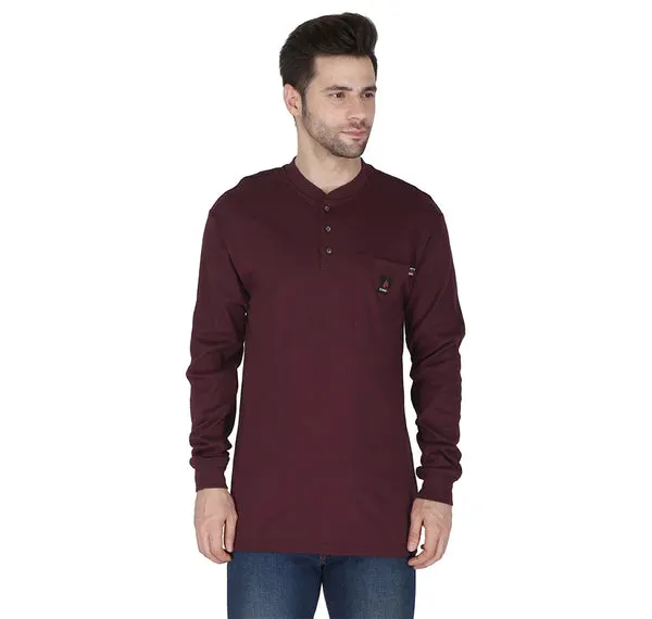 Forge FR Burgundy Henley Shirt MFHNLY-004-BURG