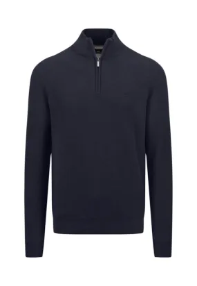 FYNCH HATTON® Troyer 1/4 Zip Structure Mix/Navy - New AW24