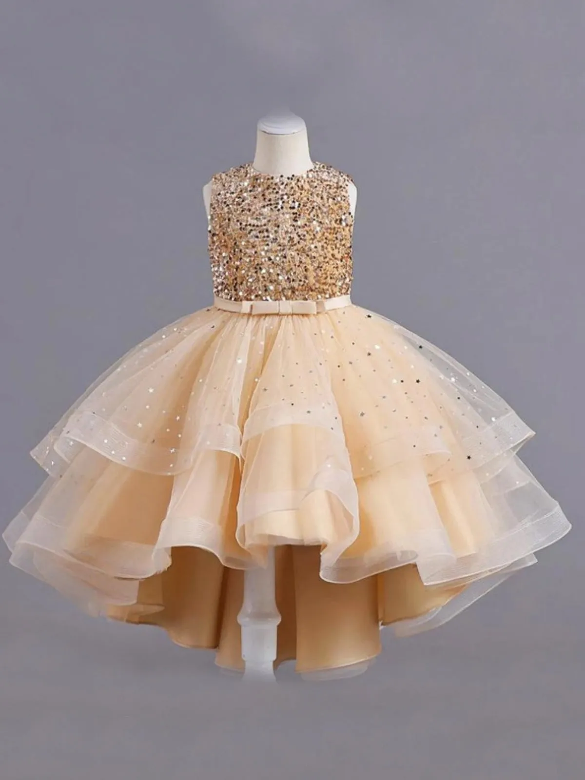 Glitter and Glam Sequined Hi-Lo Tutu Dress