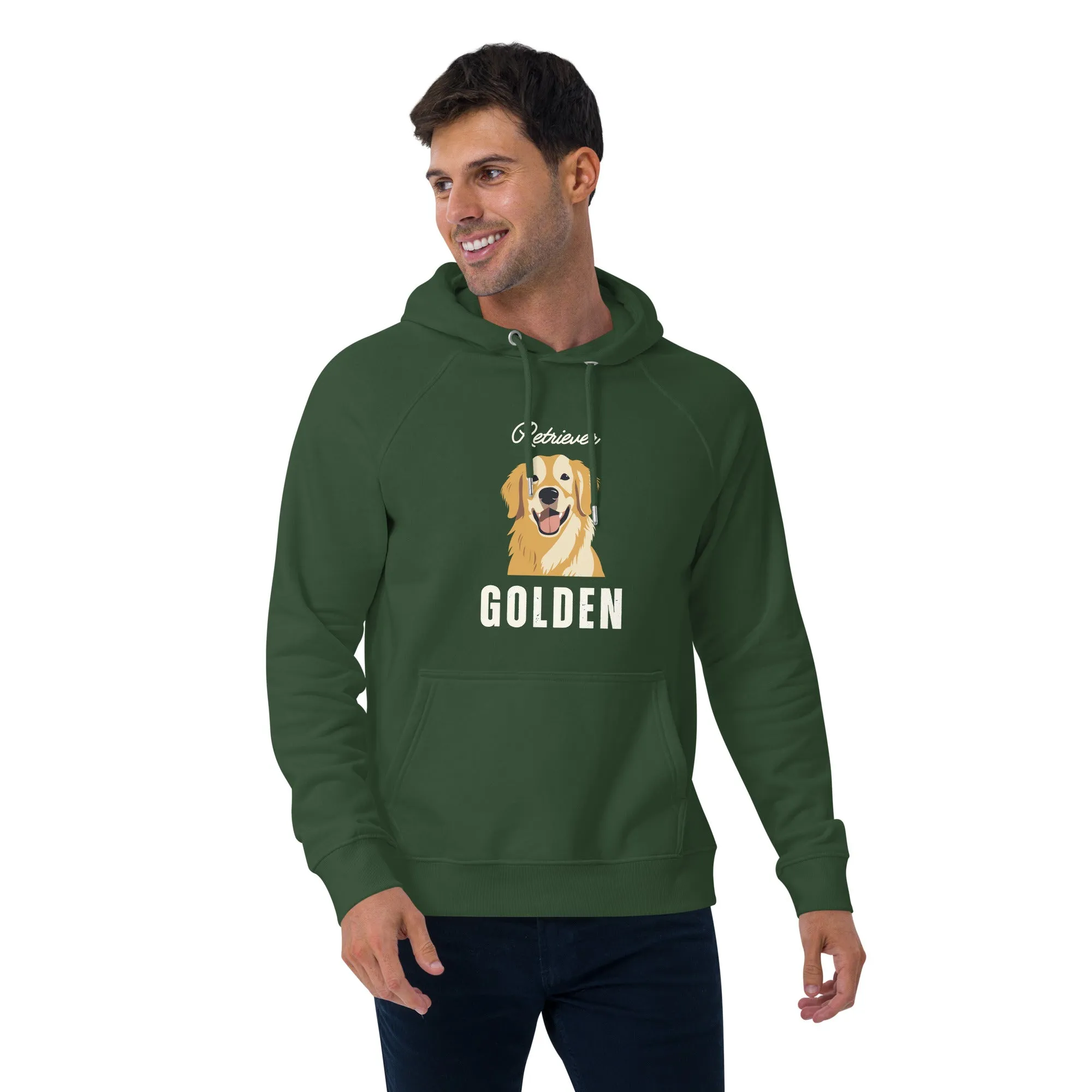 Golden Retriever, Unisex eco raglan hoodie