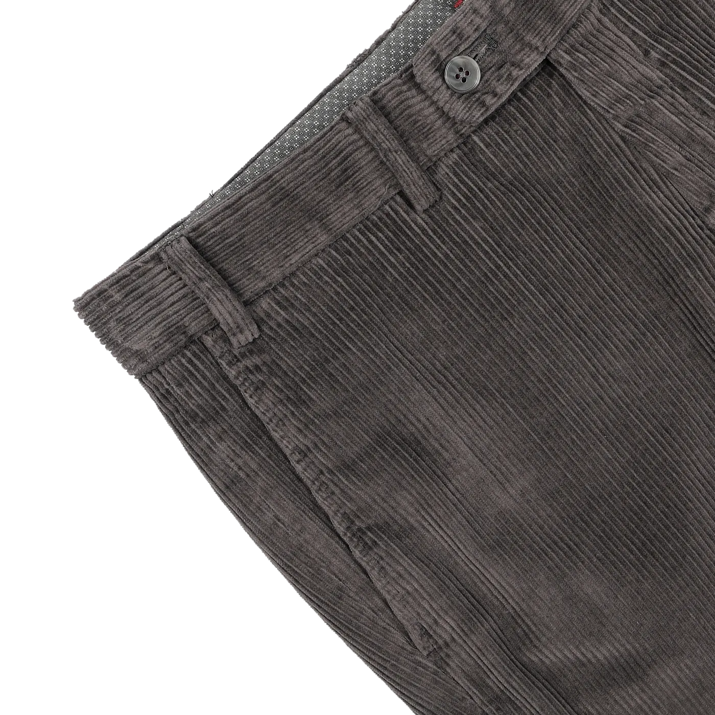 Grey Cotton Corduroy Regular Fit Chinos