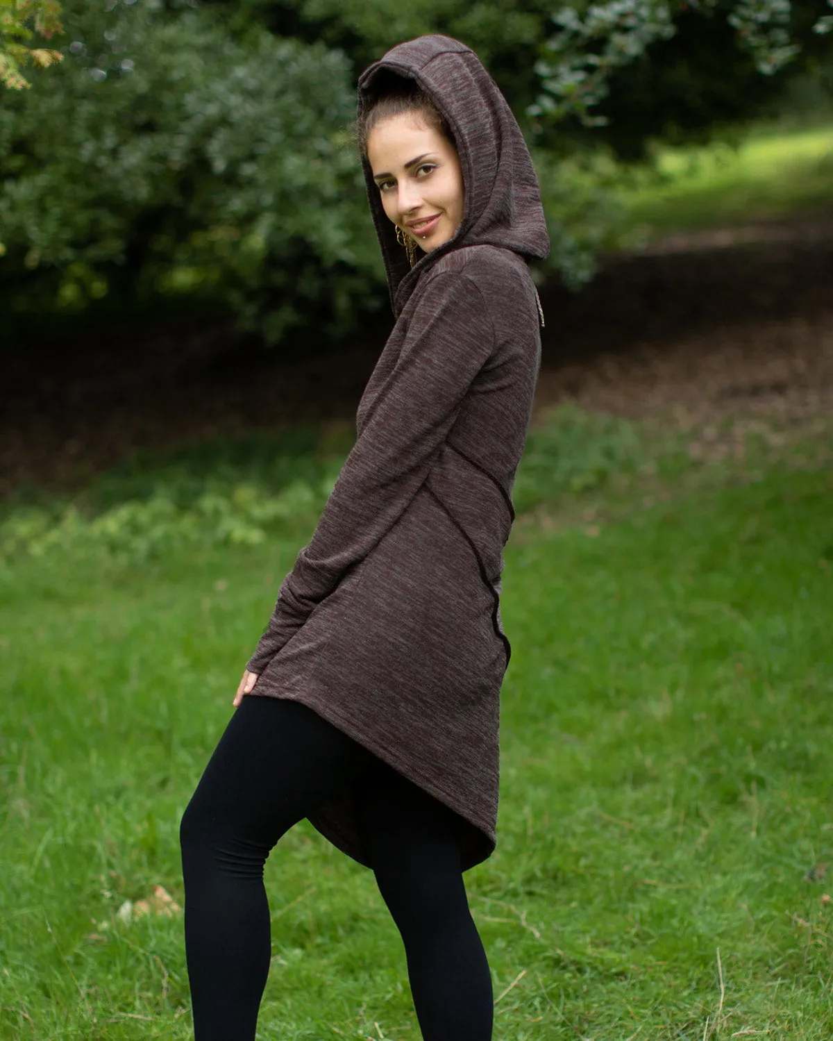 Hooded Pixie Dress Brown