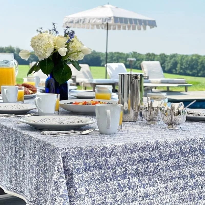 India Hicks Home Pouchette Slate Tablecloth