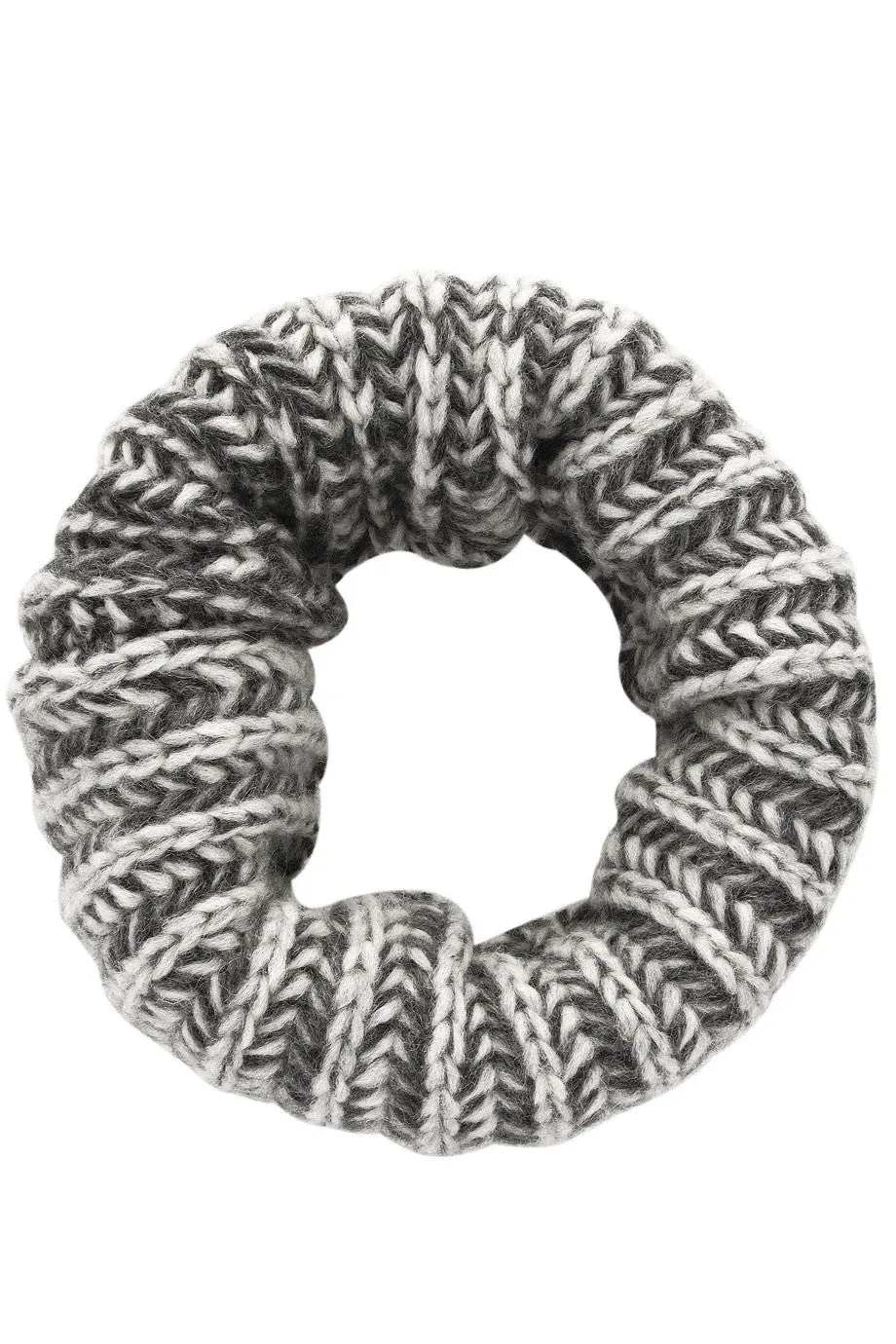 INVERNI EVEREST Grey Fishbone Wool Woman Scarf