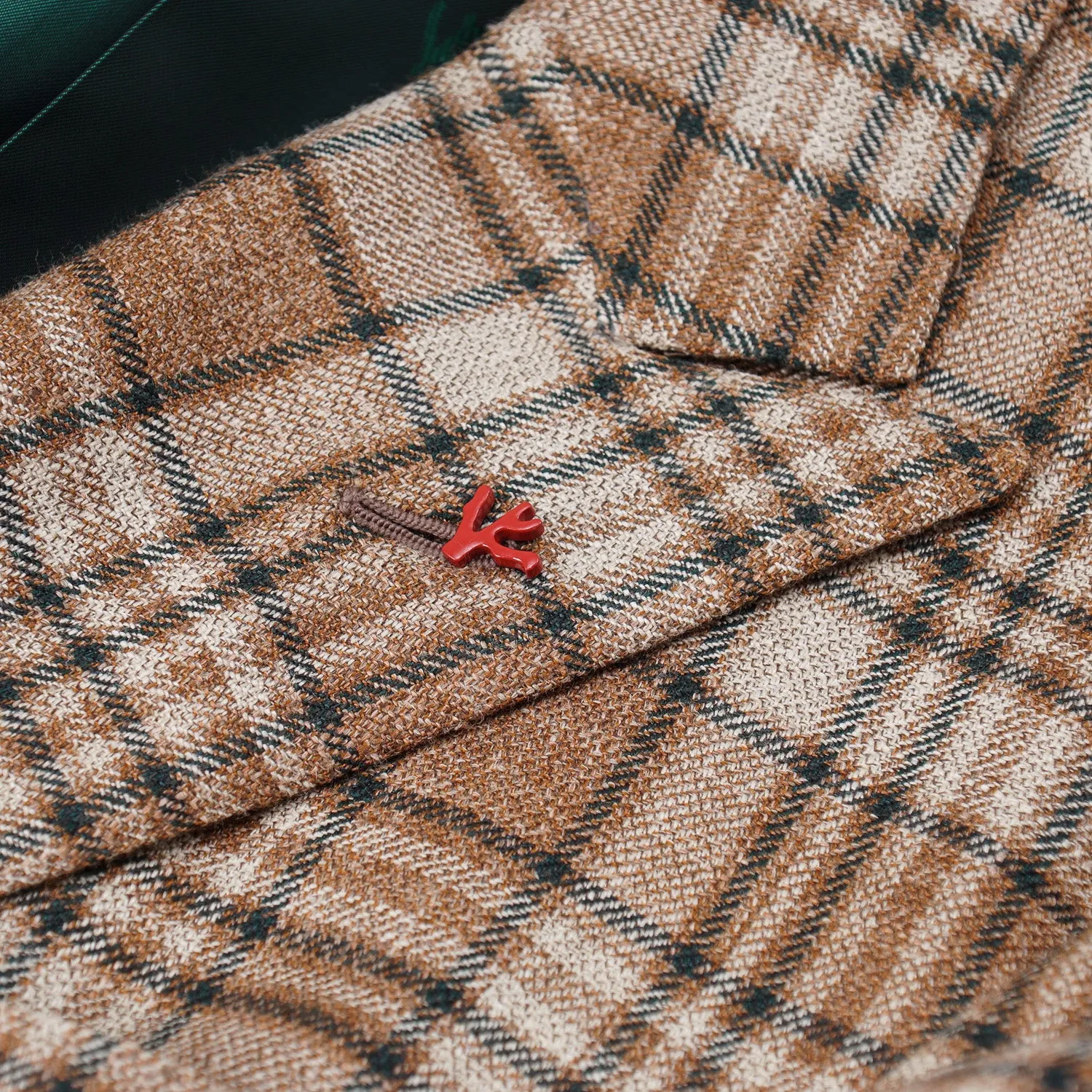 Isaia Layered Check Wool-Silk-Linen Sport Coat