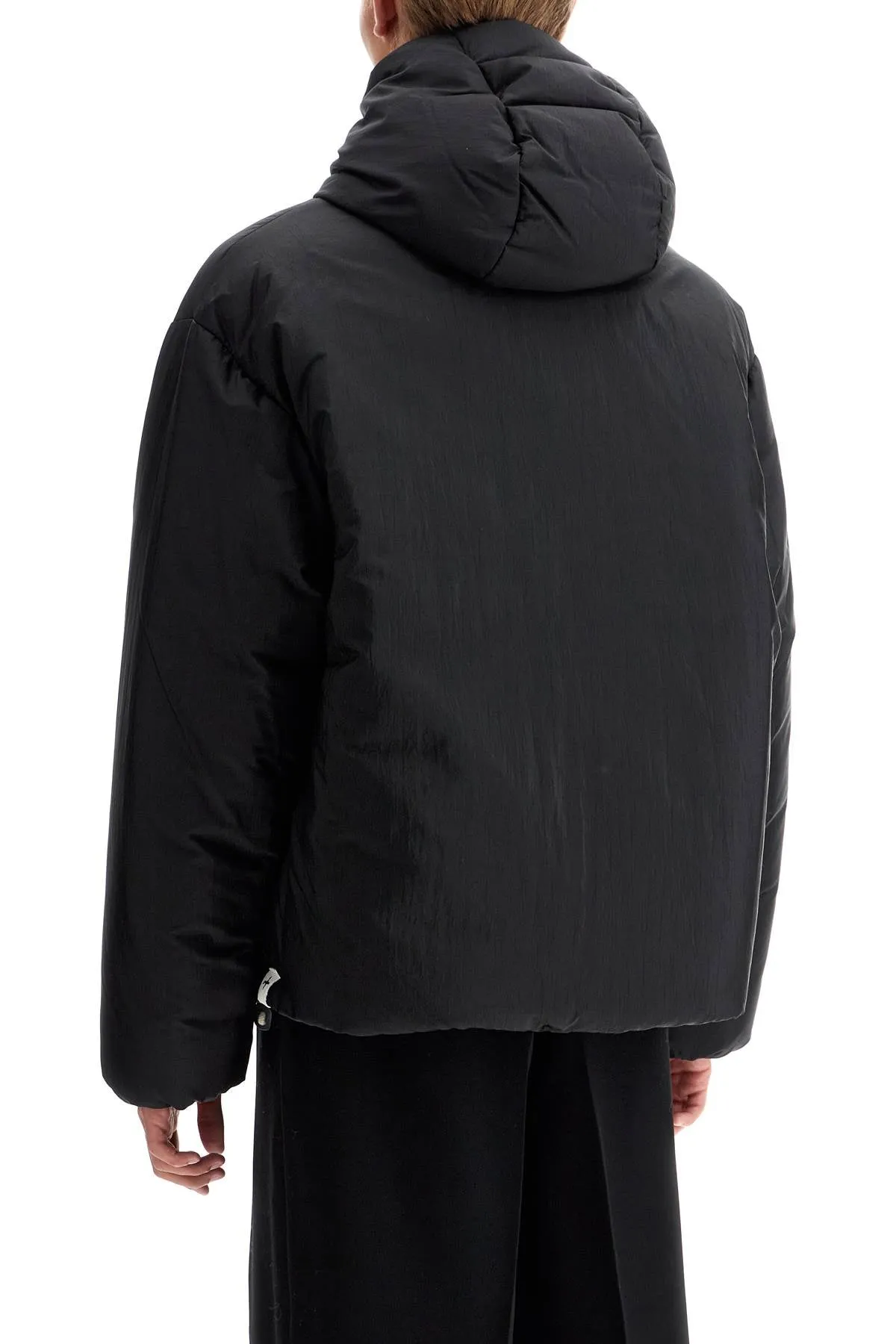 JIL SANDER silk blend down jacket with hood