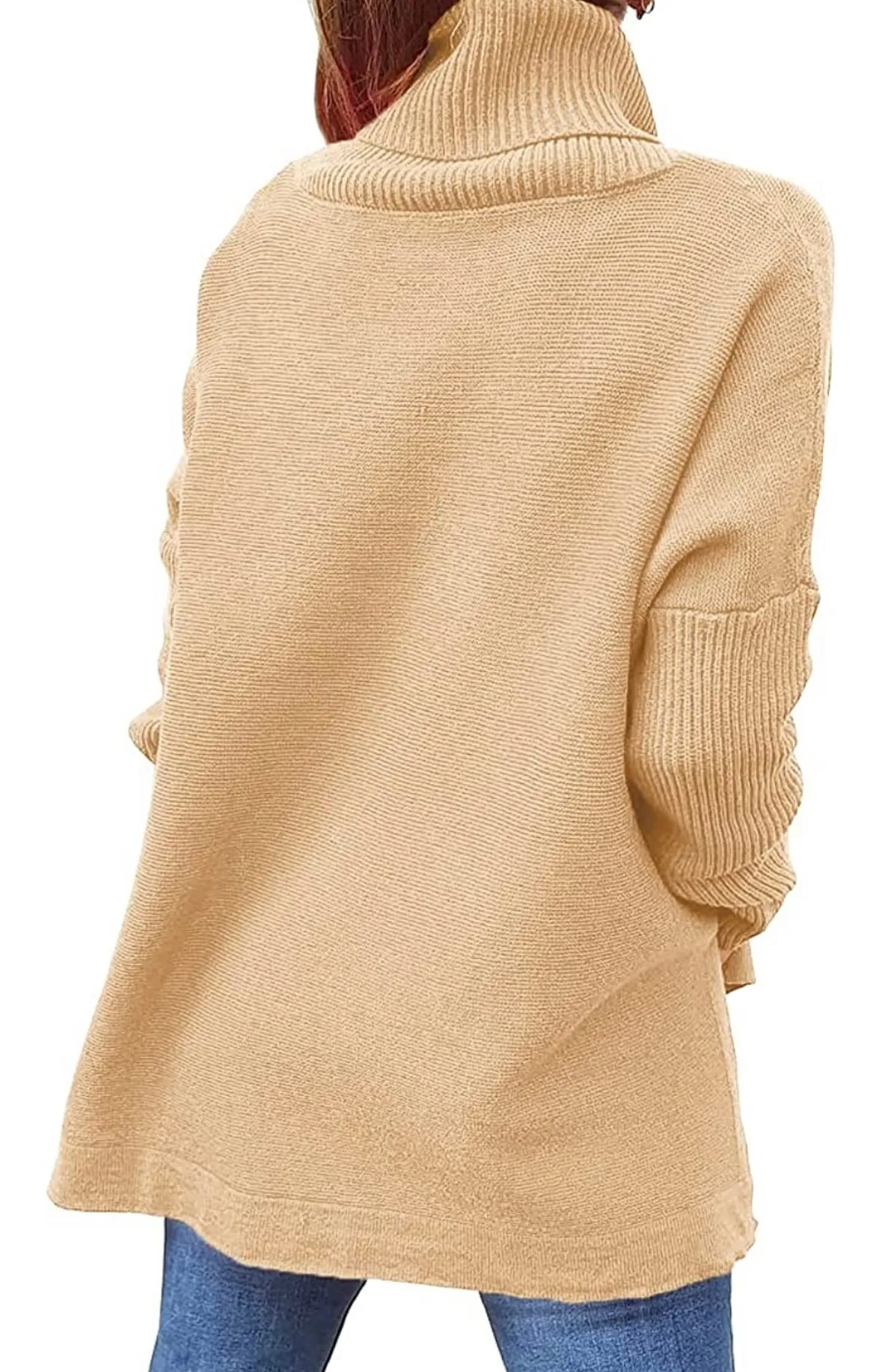 KHAKI HIGH NECK SWEATER