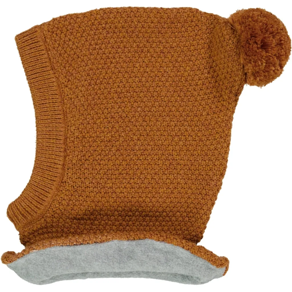 Knitted Balaclava Pomi - cinnamon melange