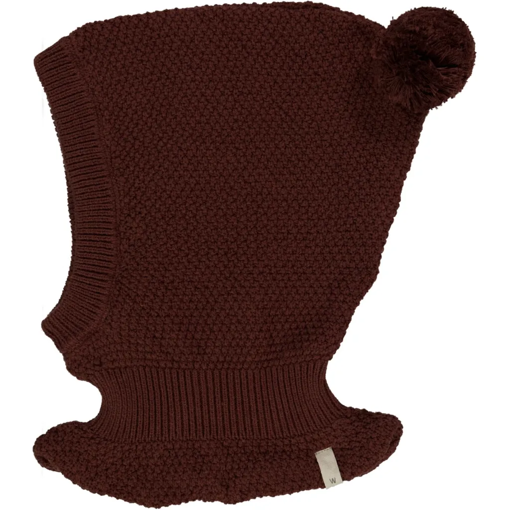 Knitted Balaclava Pomi - maroon