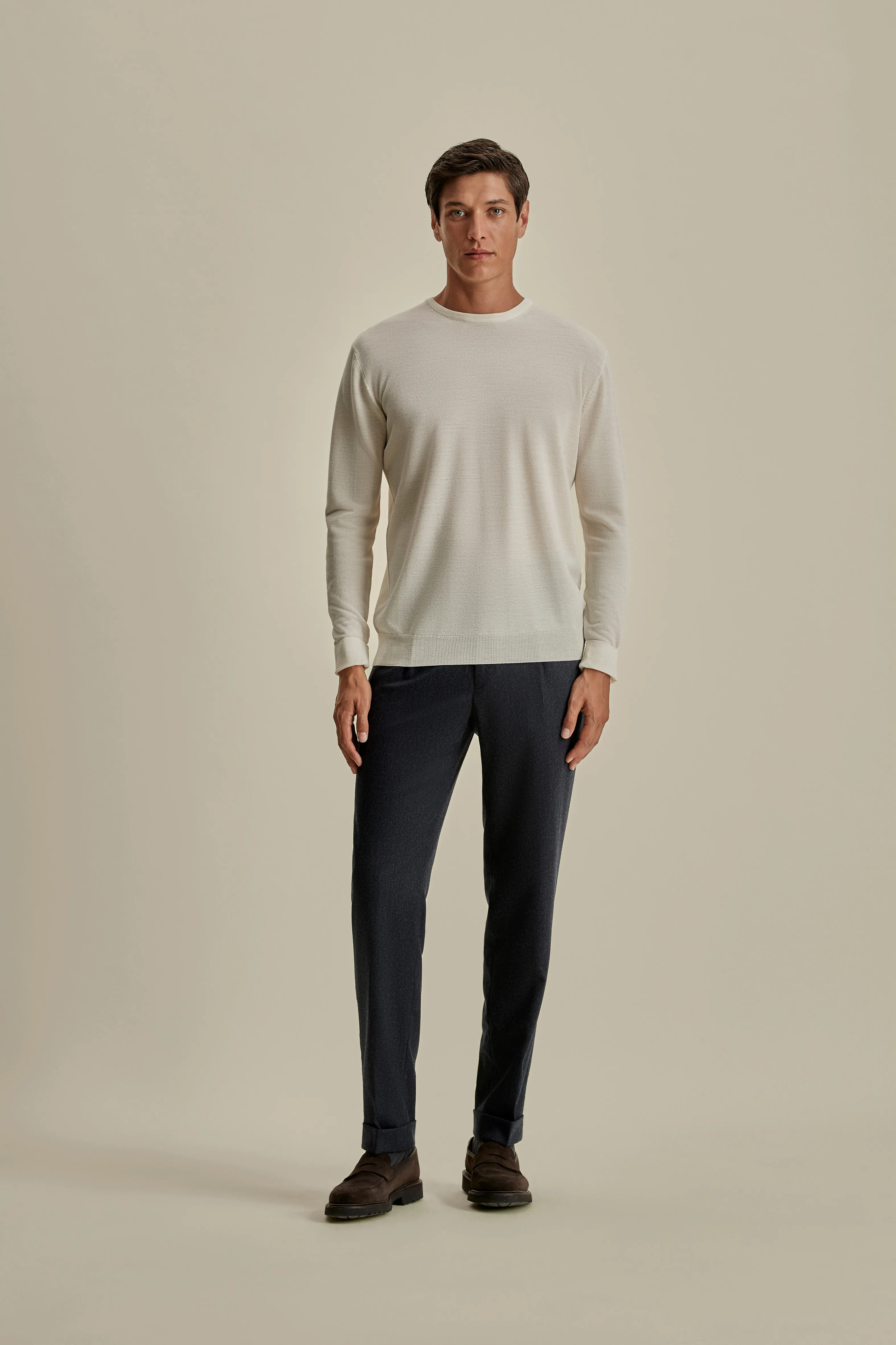 Knitted Merino Wool Long Sleeve T-Shirt