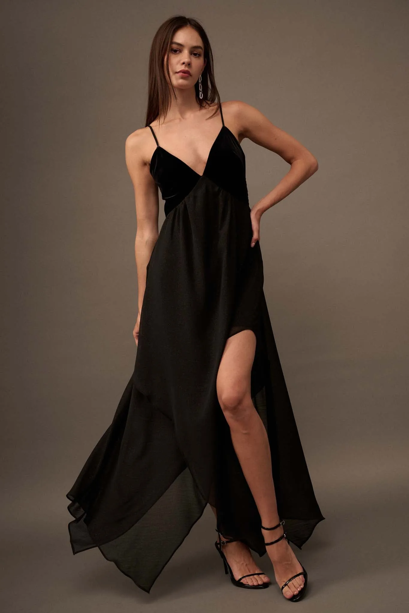 Last Dance Velvet and Glitter Gauze Maxi Dress