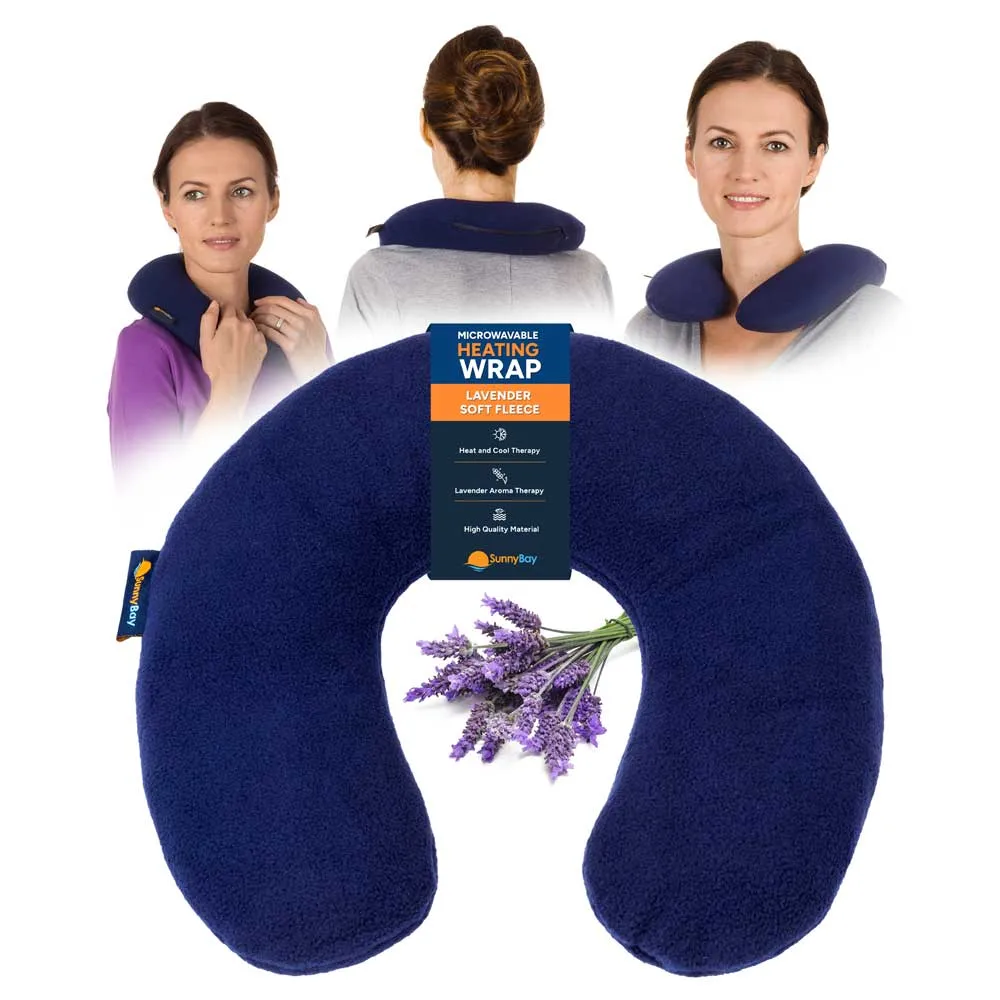 Lavender-scented Microwavable Neck Heating Pad, Washable Navy Blue Cover