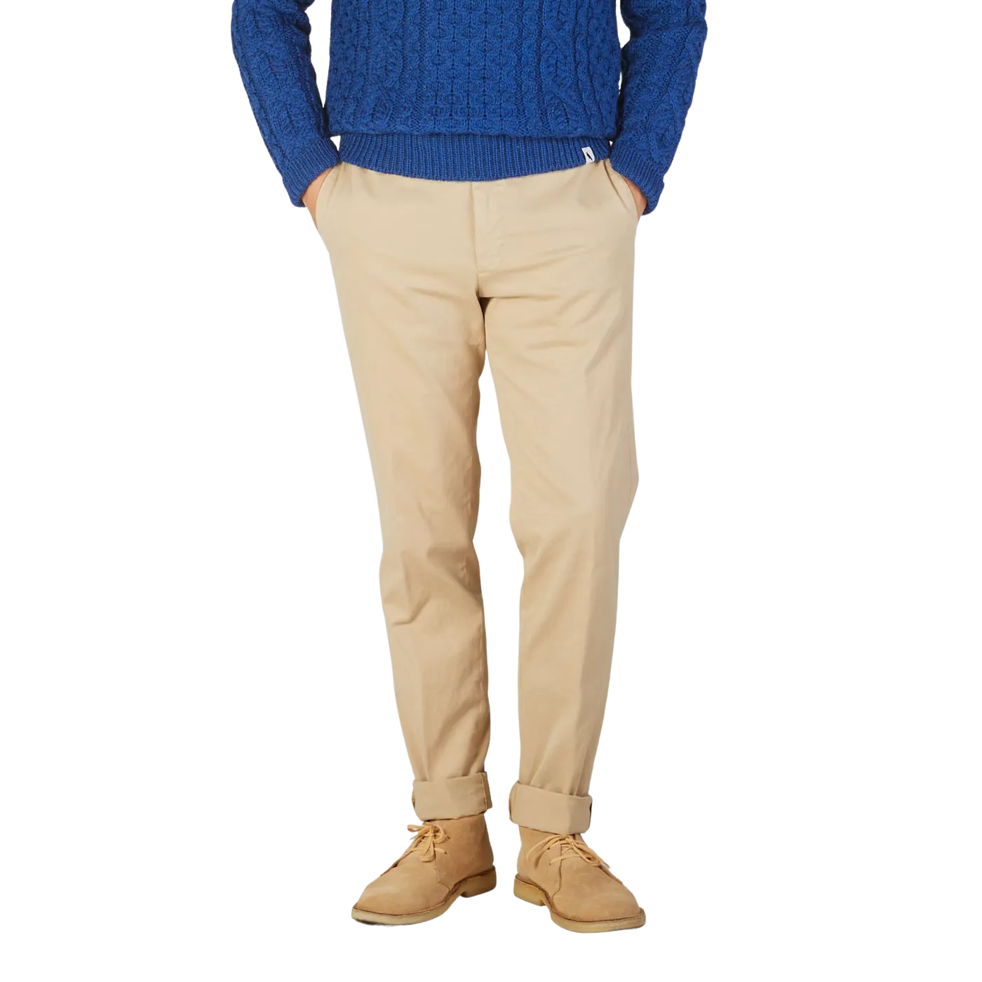 Light Beige Cotton Stretch Comfort Chinos