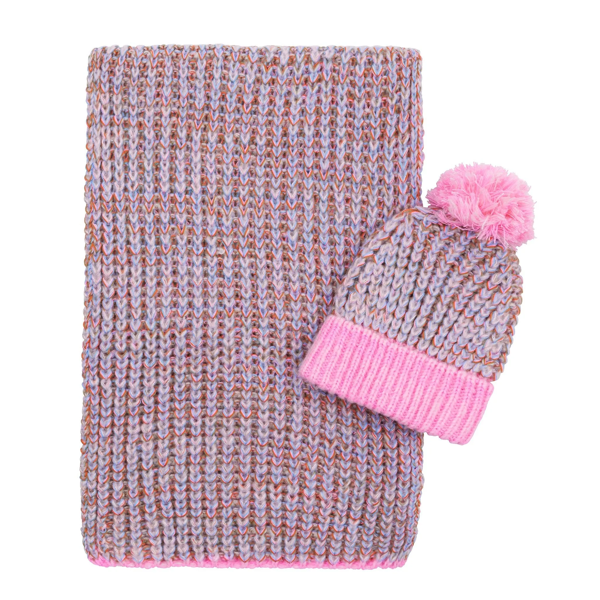 Lolly Hat Twist Bobble Pink Beanie