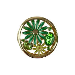 Magnetic Brooch - Green Blossom Circle