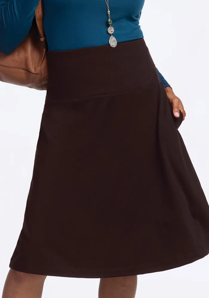 Marilyn Flowy Midi Skirt - French Roast