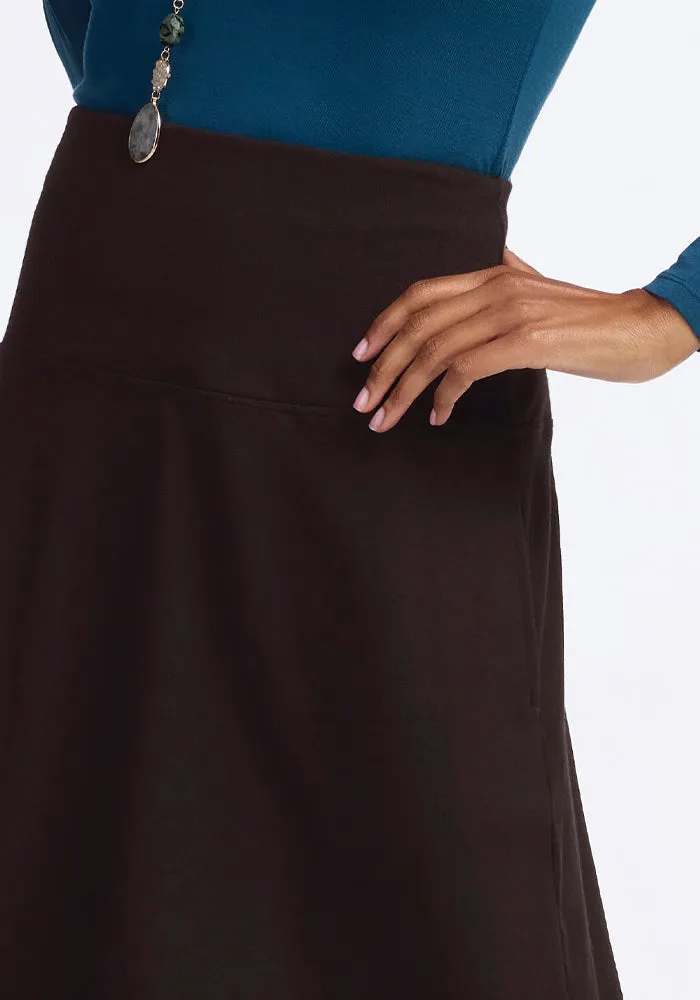 Marilyn Flowy Midi Skirt - French Roast