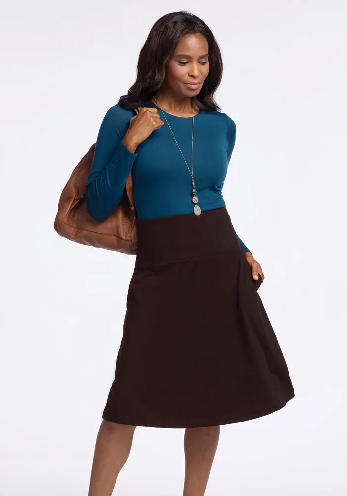 Marilyn Flowy Midi Skirt - French Roast