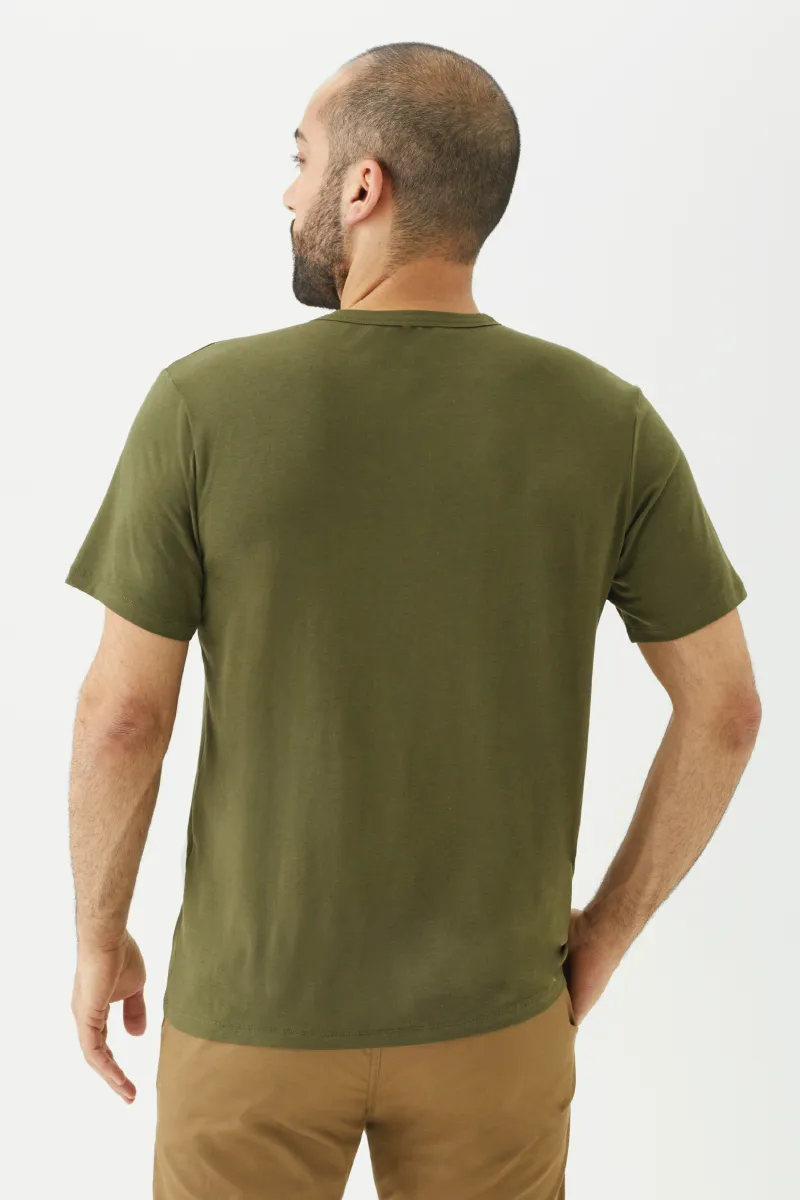 Men's Bamboo Cotton Short-Sleeve Henley Tee-All Sales Final