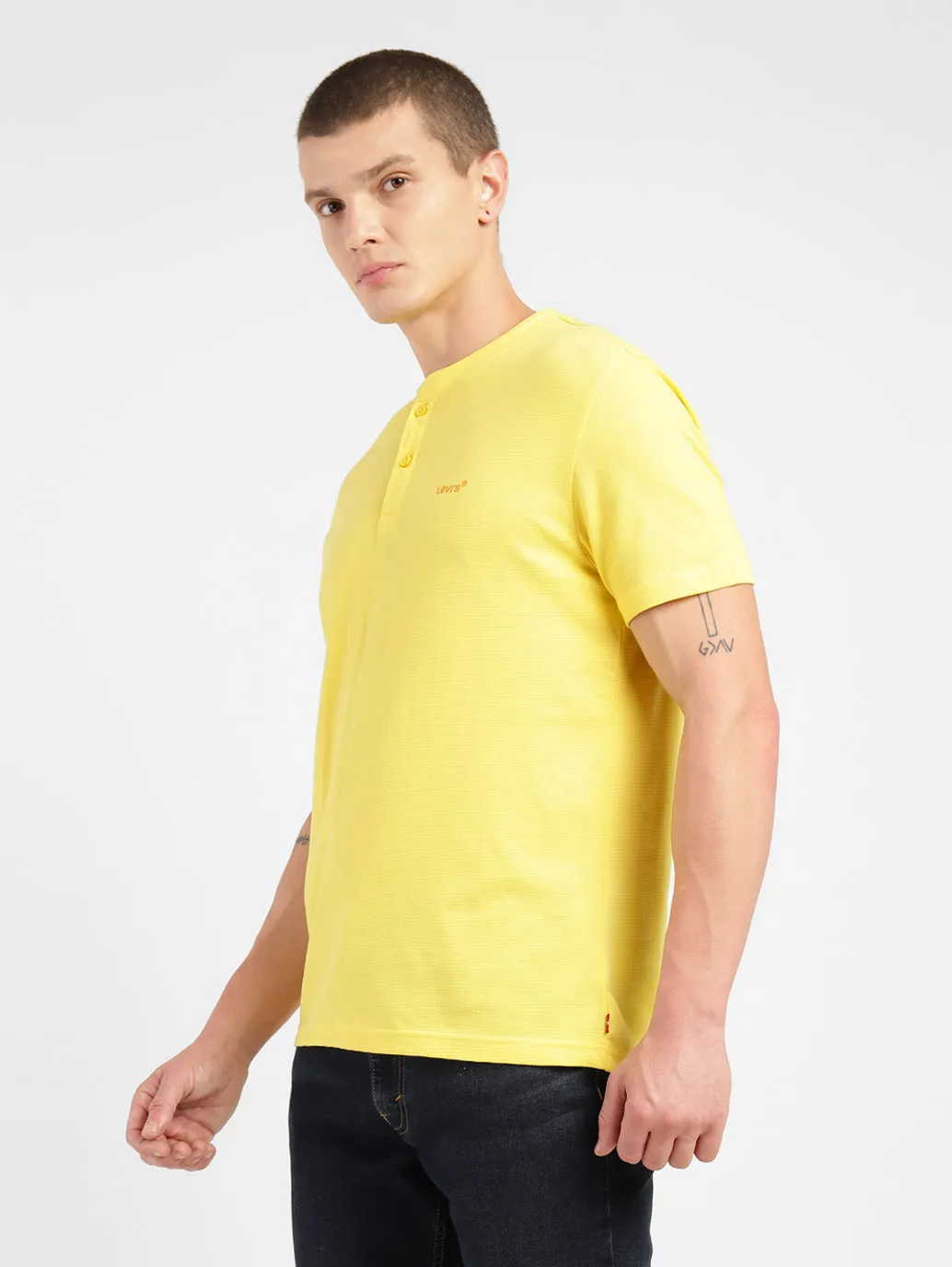 Men's Solid Henley T-shirt