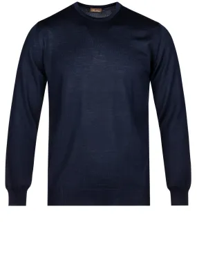 Merino Wool Crew Neck Navy 186