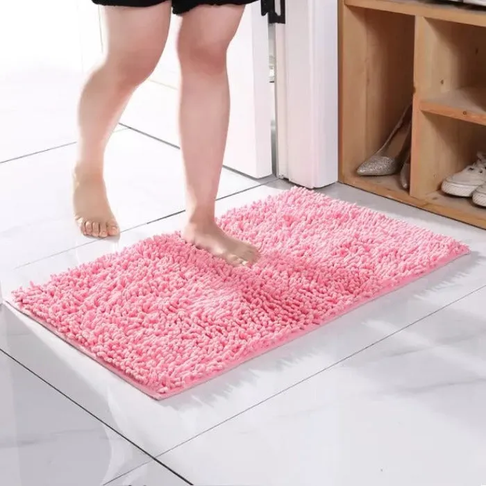 Microfiber anti Slip Bath Mat- Pink