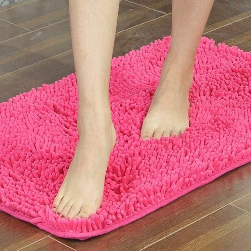 Microfiber anti Slip Bath Mat- Pink