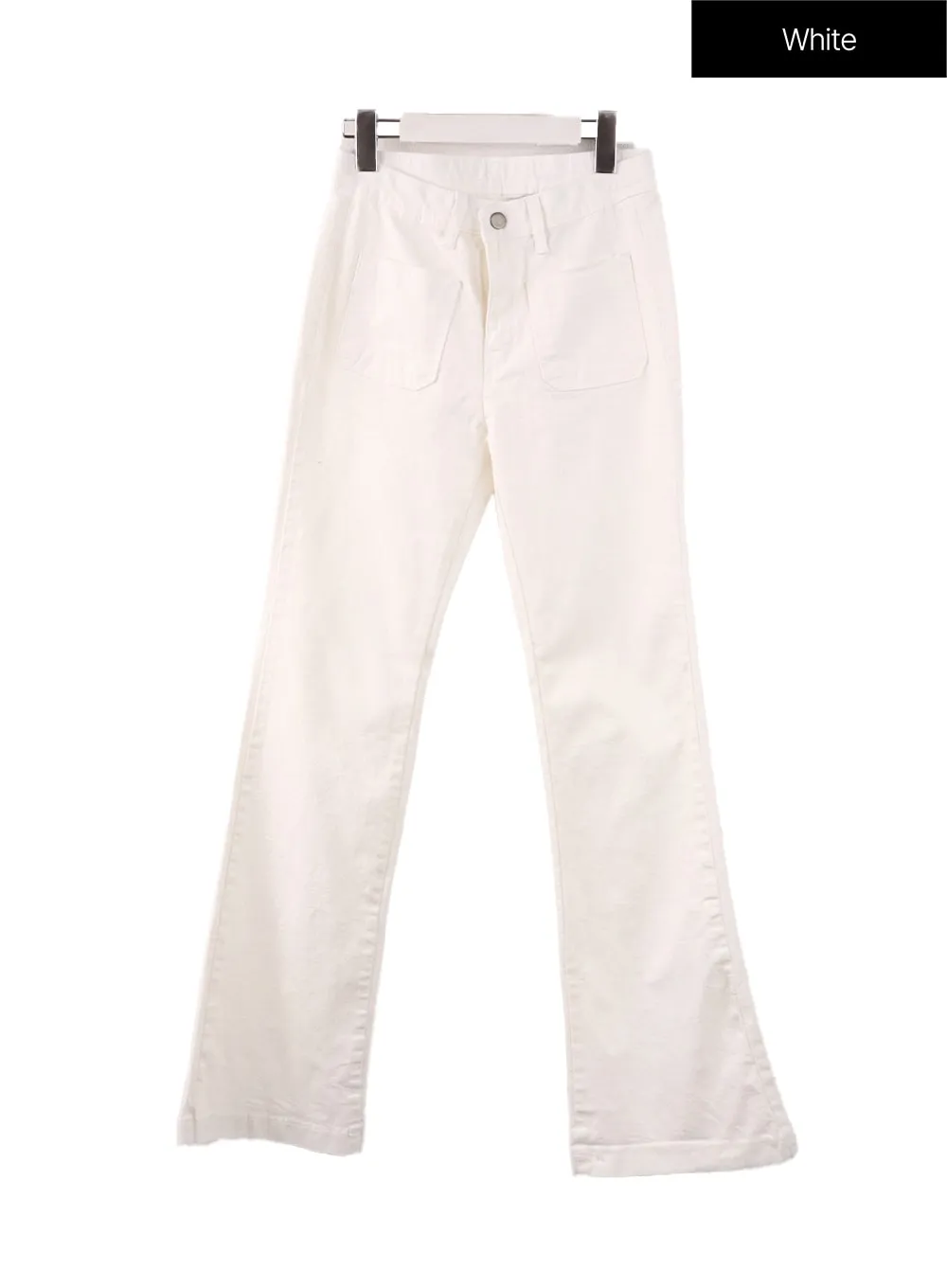 Mid Waist Button Flared Trousers IF408