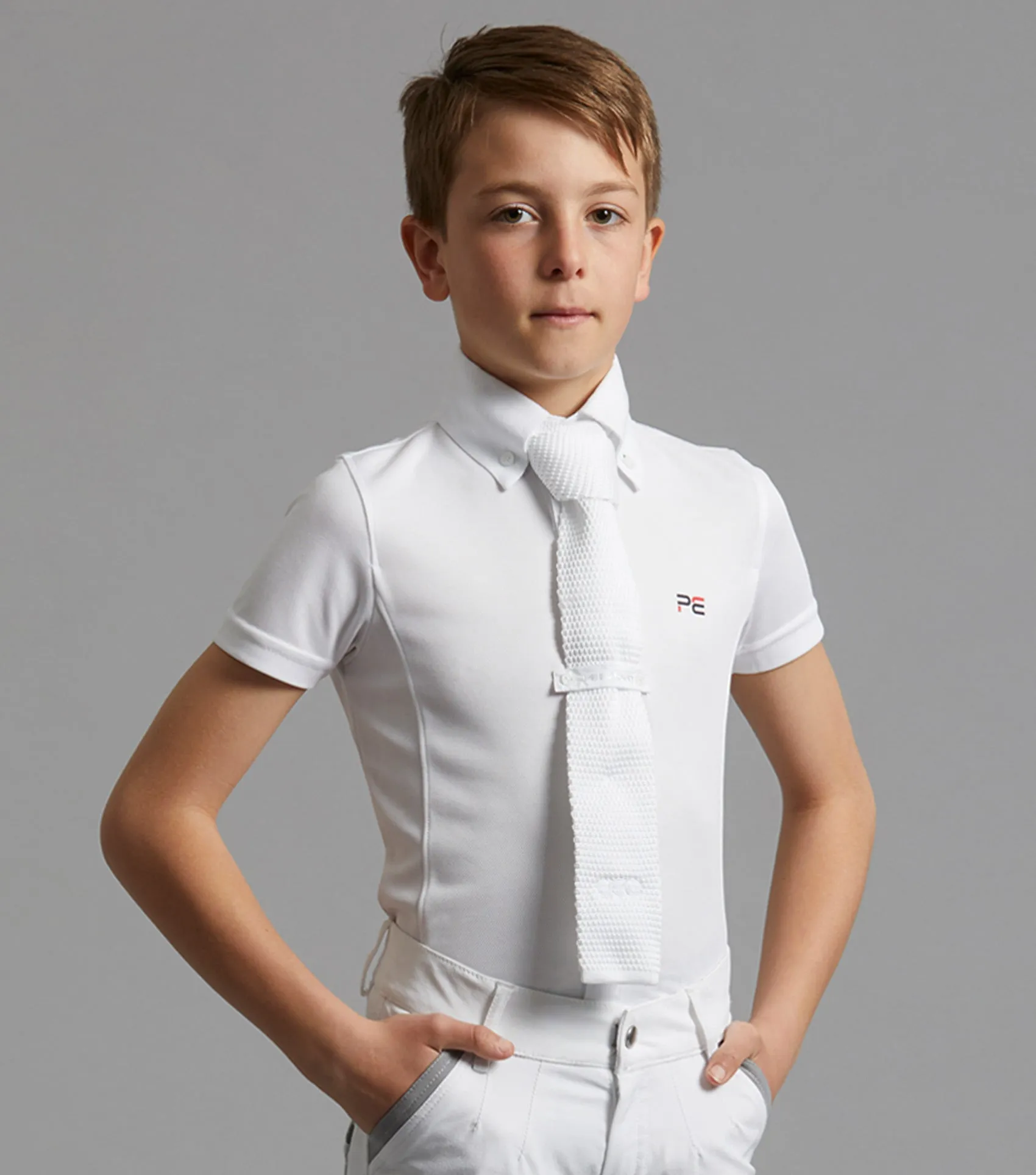 Mini Antonio Boy's Short Sleeve Show Shirt White