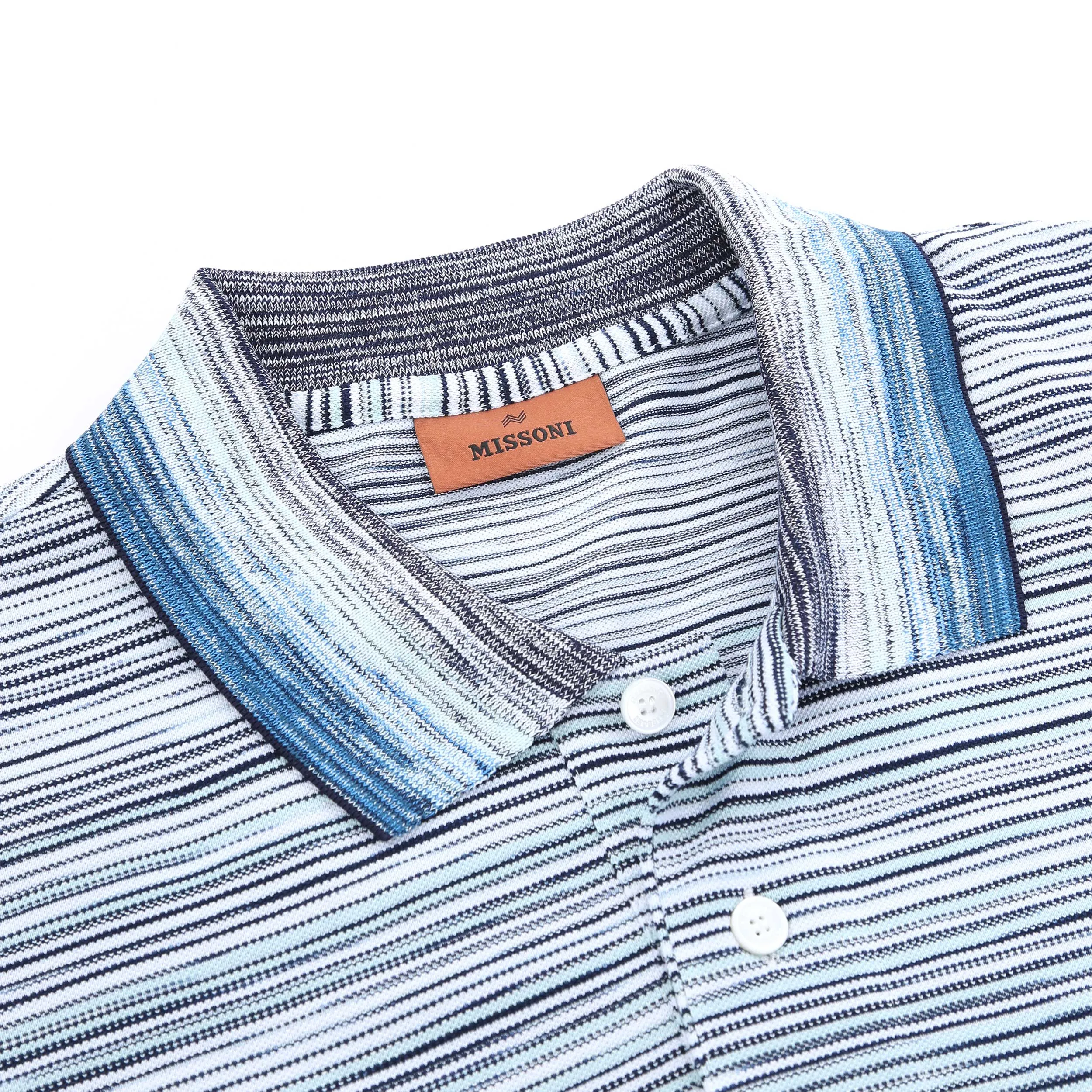 Missoni Stripe Polo Shirt in Blue