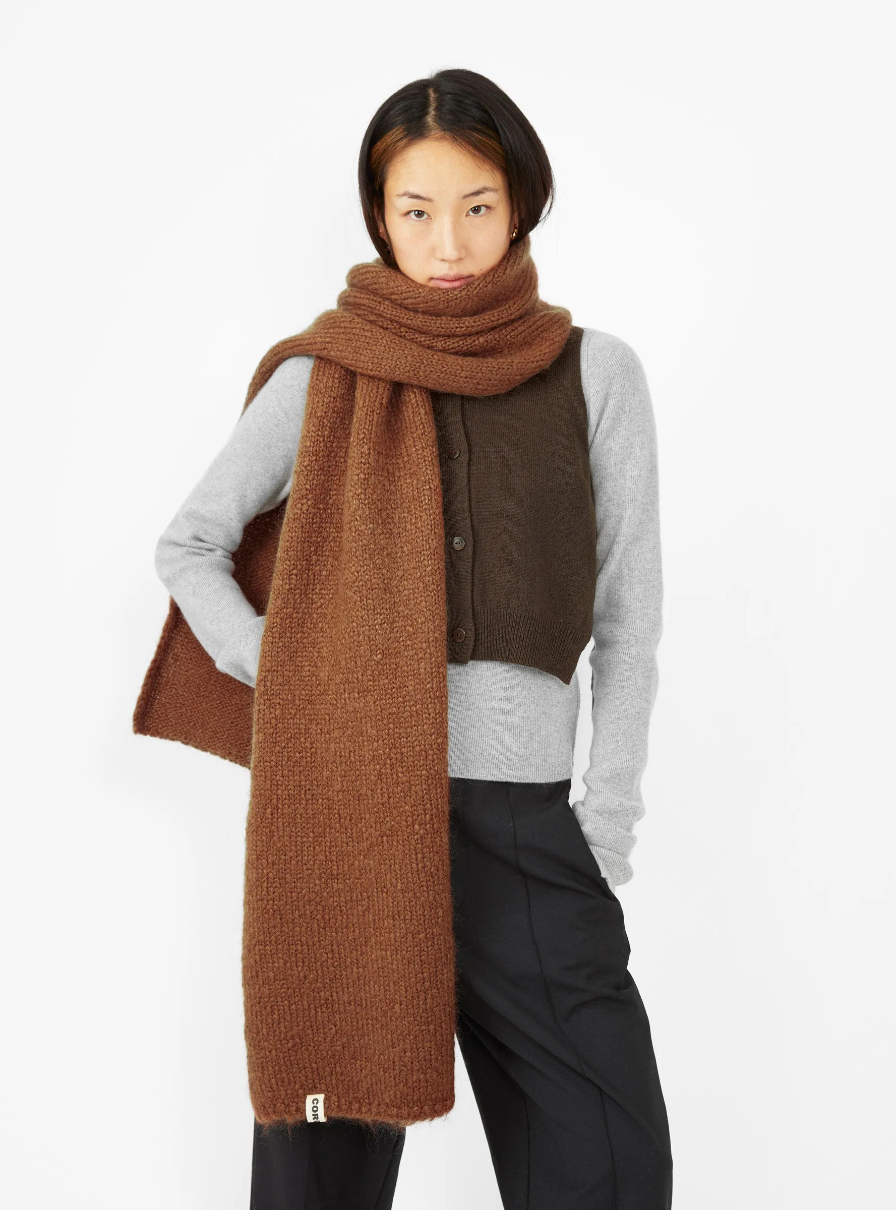 Mohair Scarf Toffee Brown