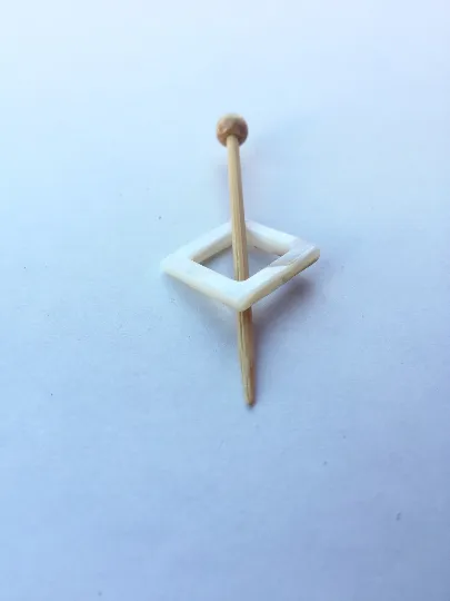 Mother of Pearl Square Shawl Pin "Go!"