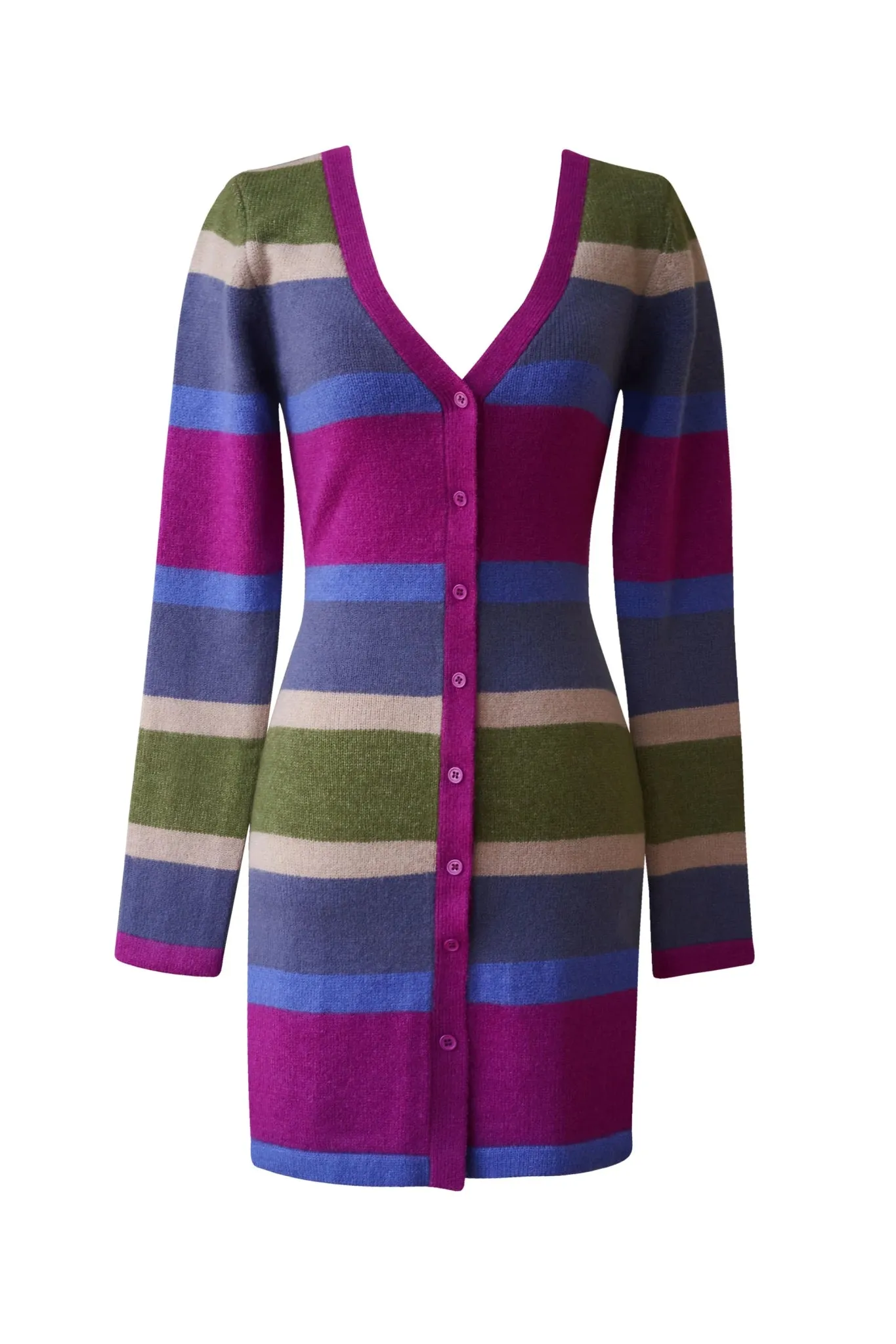 Multicolor Striped Sweater Dress