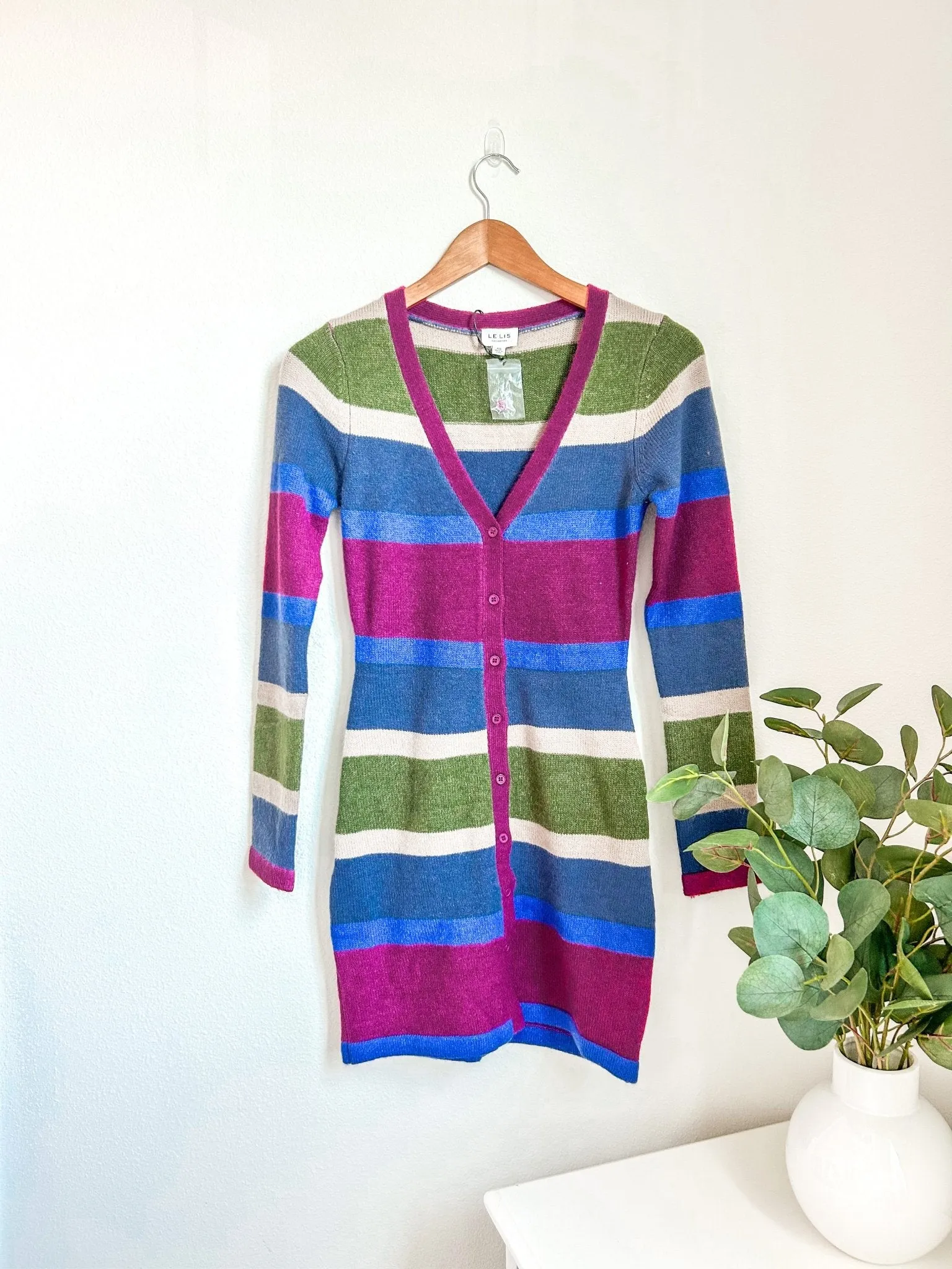 Multicolor Striped Sweater Dress