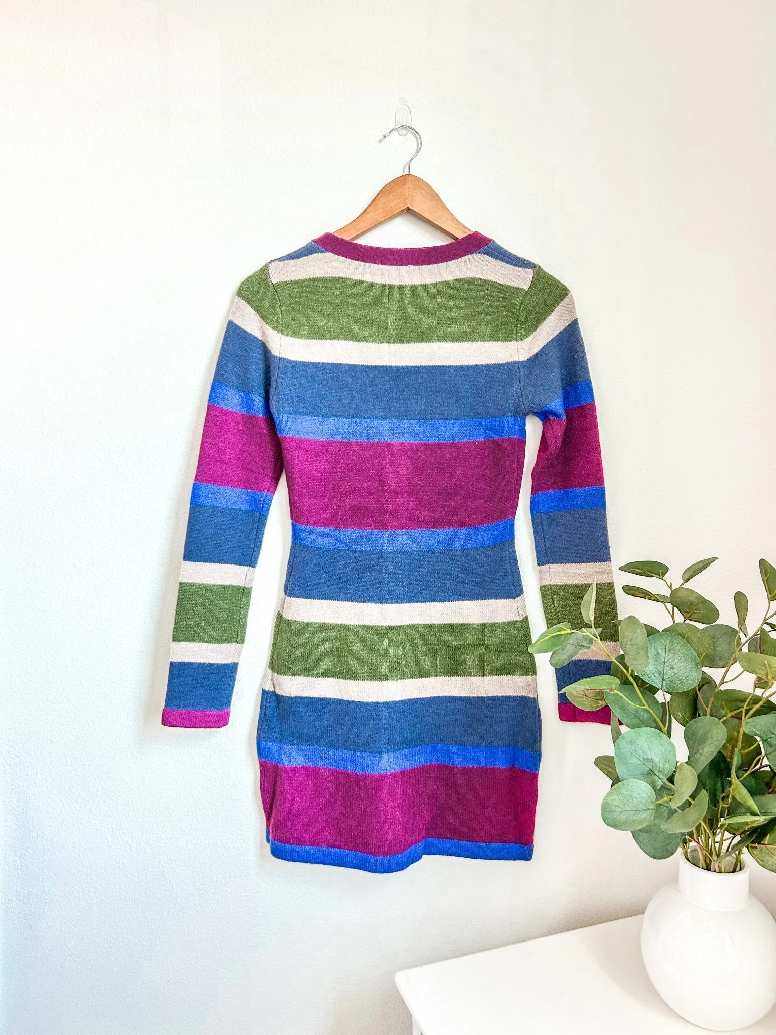 Multicolor Striped Sweater Dress