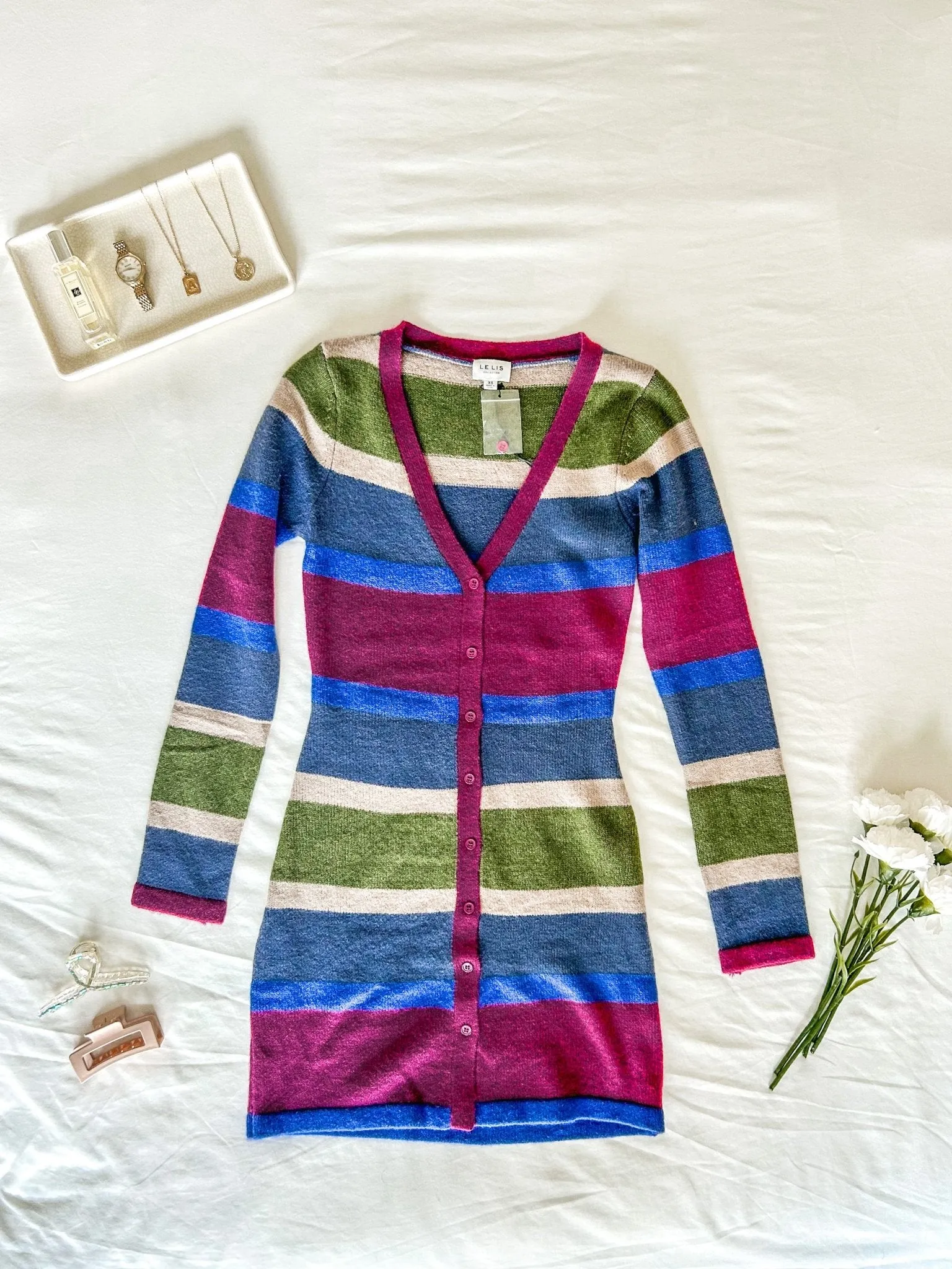 Multicolor Striped Sweater Dress