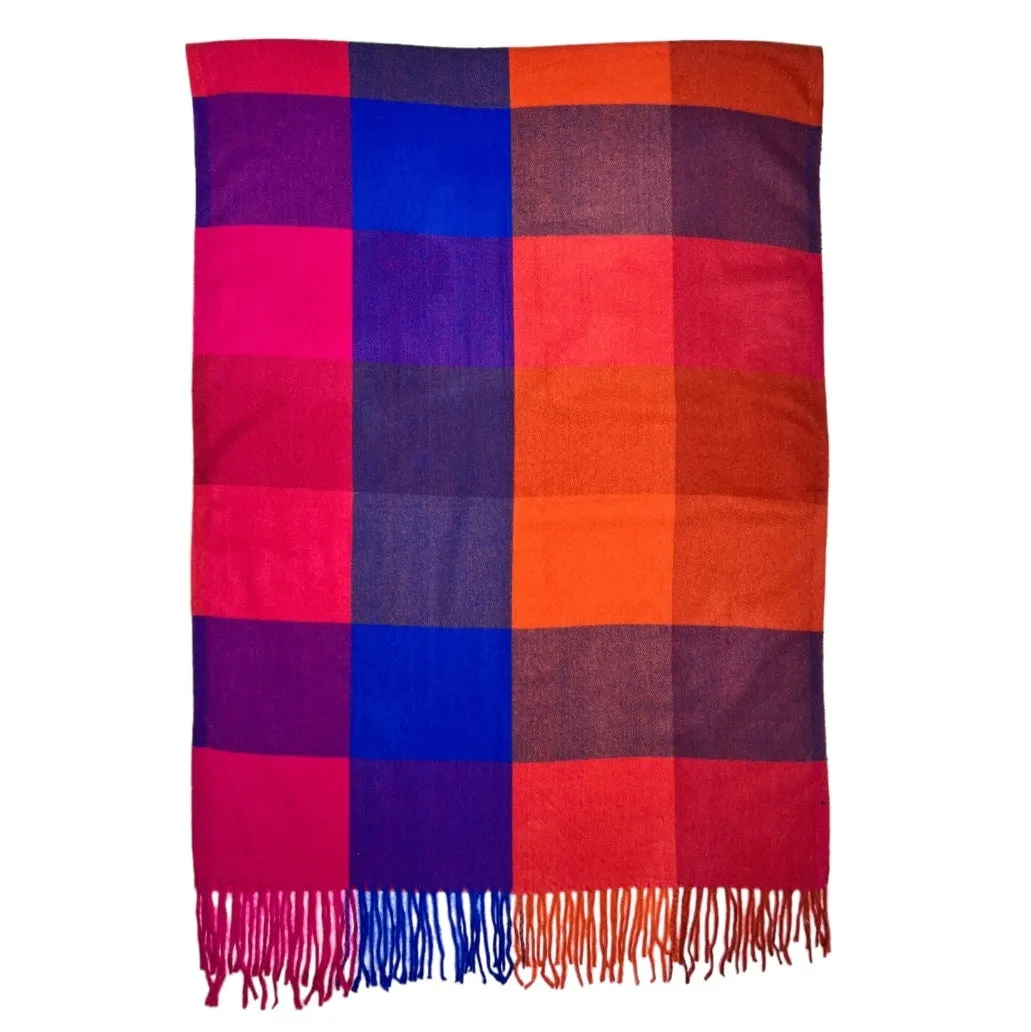 Multicoloured Winter Check Scarf