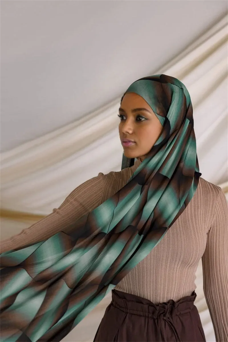 MY091 Exquisite Satin tudung print hijab/scarf polyester cotton