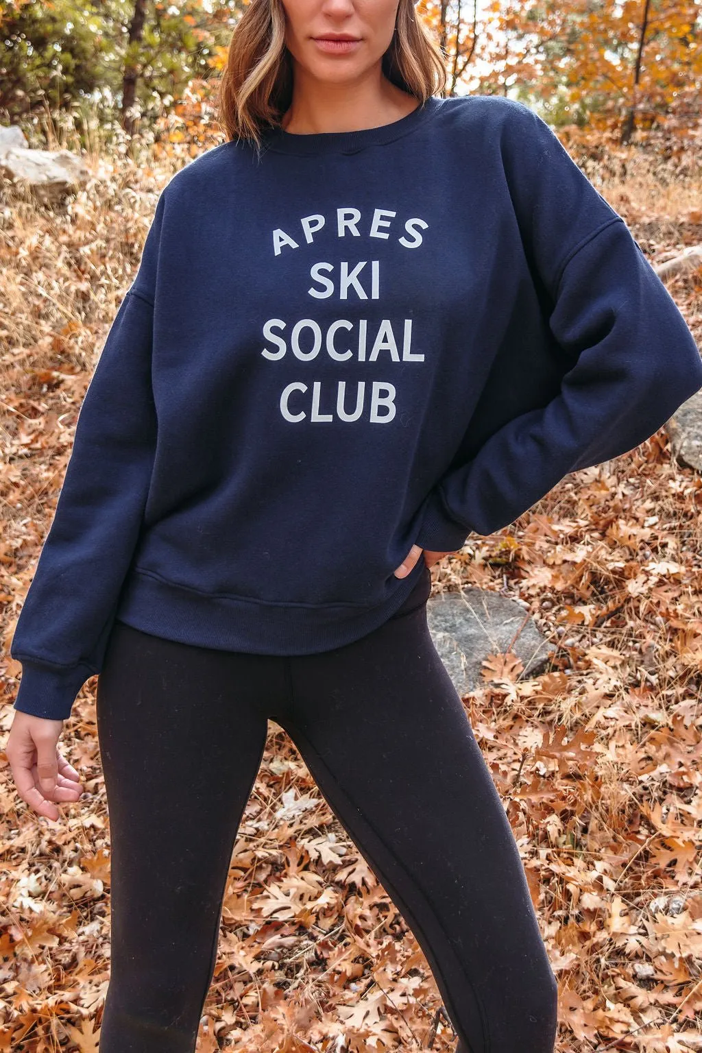 Navy Apres Ski Graphic Sweatshirt